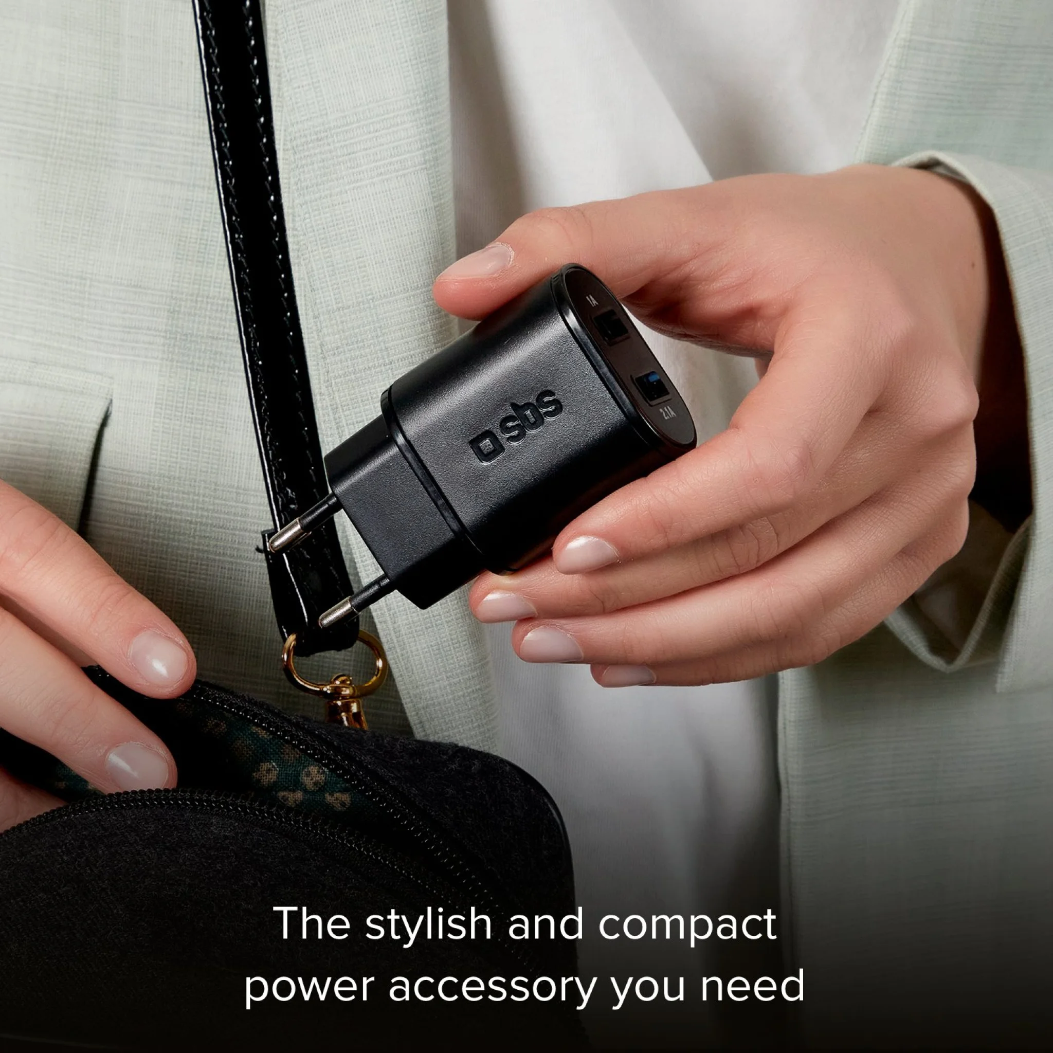 SBS 3100 mAh Charger. 2.1A + 1A. Black