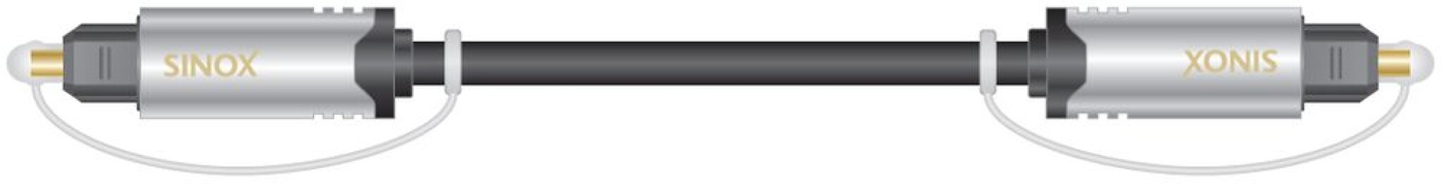 Sinox SHD optisk kabel. 3m. Svart