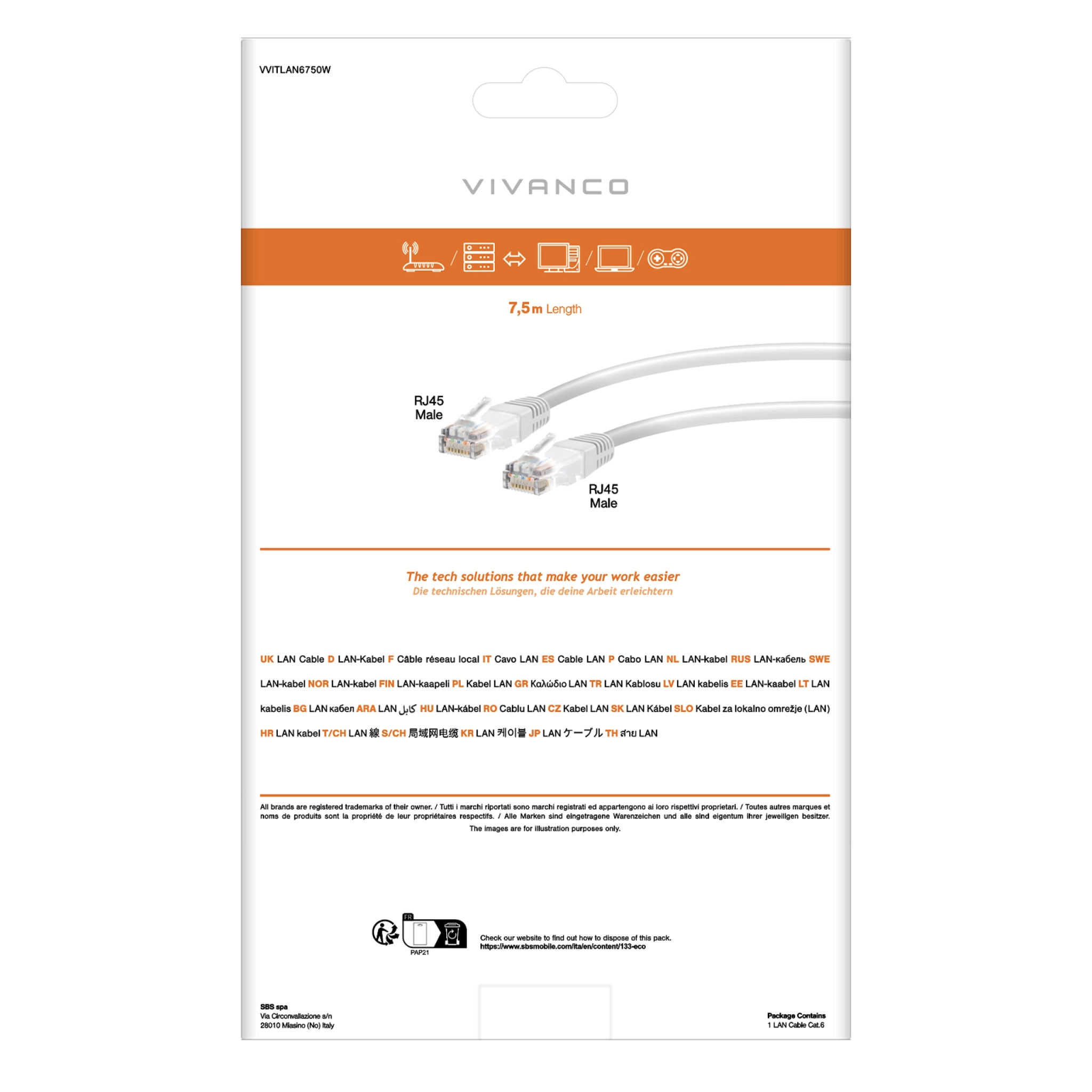 Vivanco Cat 6 nettverkskabel