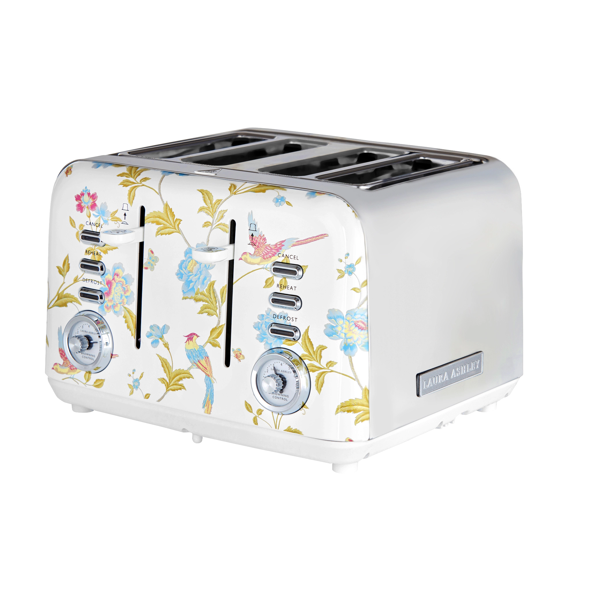 VQ Laura Ashley Slice Toaster. White/Silver
