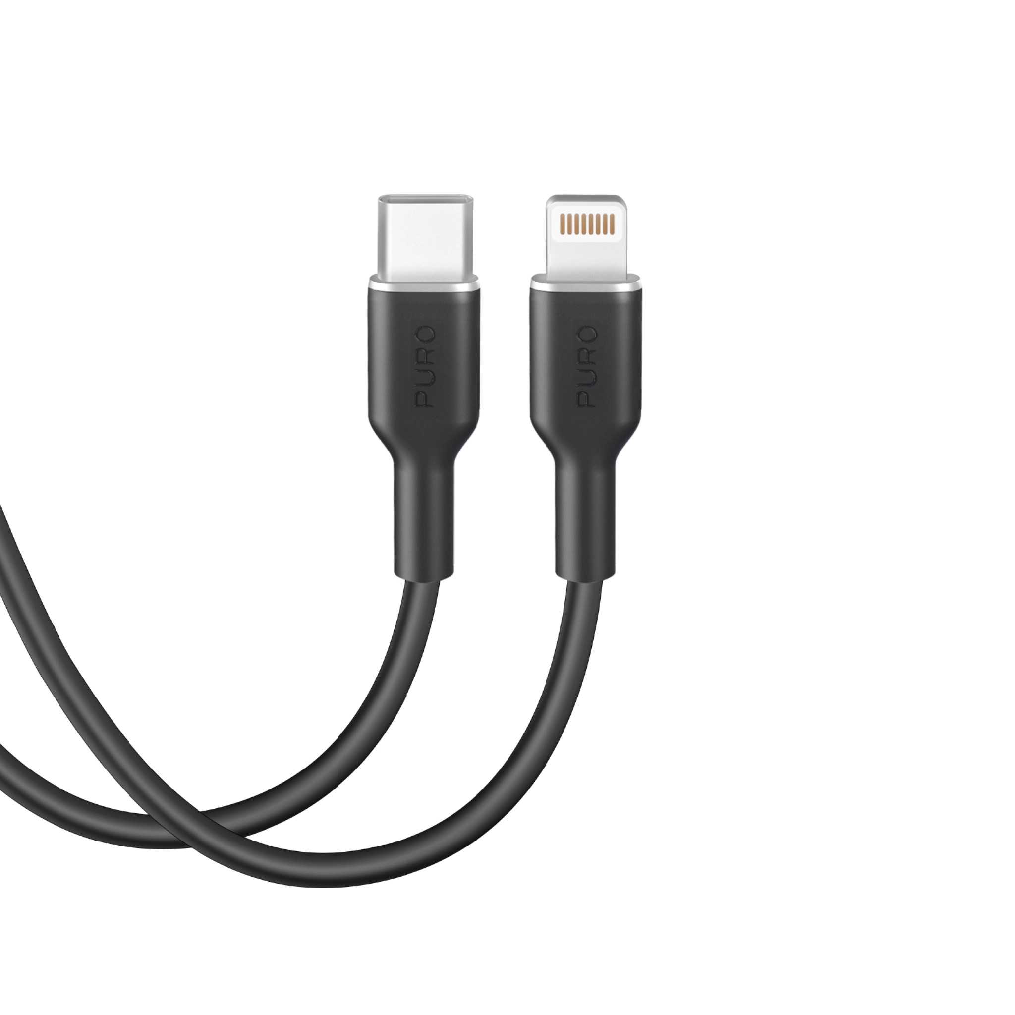 PURO strøm- og datasynkroniseringskabel SOFT fra USB-C til Lightning 1,5 m